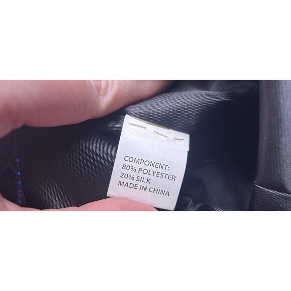 Barry.Wang Vest Men XL Blue Black Paisley Formal Set Bow Tie Hanky Wedding NWOT - Picture 6 of 10